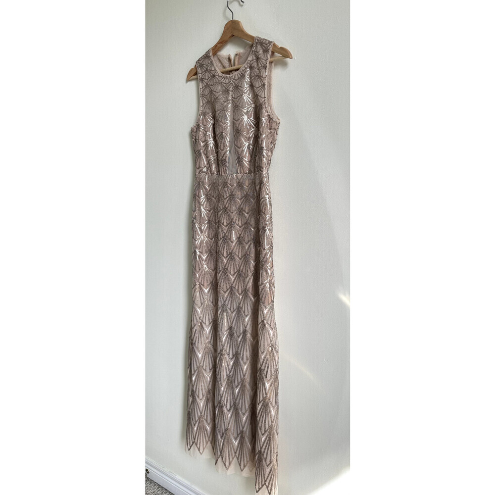 BCBGMAXAZRIA women's Sleeveless Gown Embroidered Sequin Dress Size 4 $517